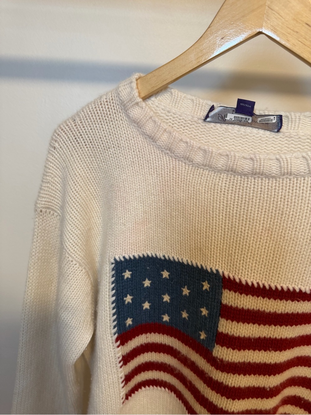 Ralph Lauren Purple Label 100% Cashmere American Flag Sweater | Medium - Picture 5 of 7